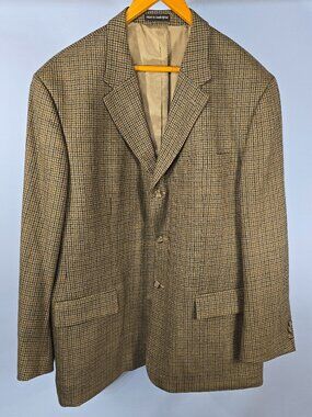 S & K Famous Brands Quality Fenzia Suit Jacket 100% Pure New Wool Size 46R